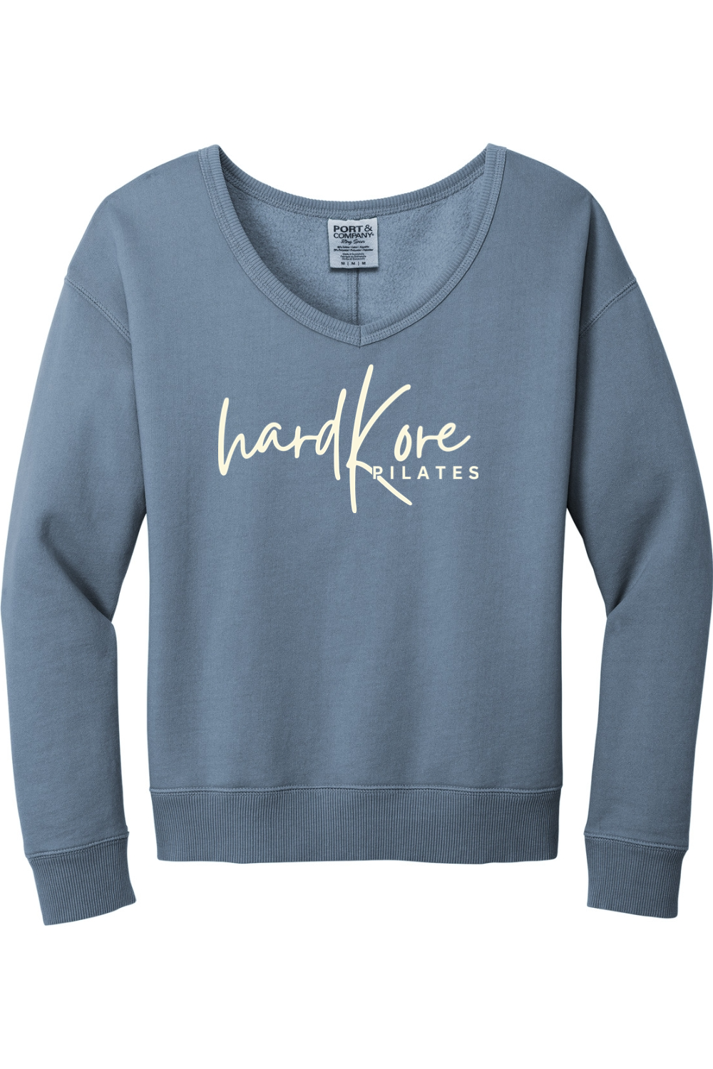 Hard Kore Horizontal Logo Beach Wash Garment-Dyed V-Neck Sweatshirt - Women's