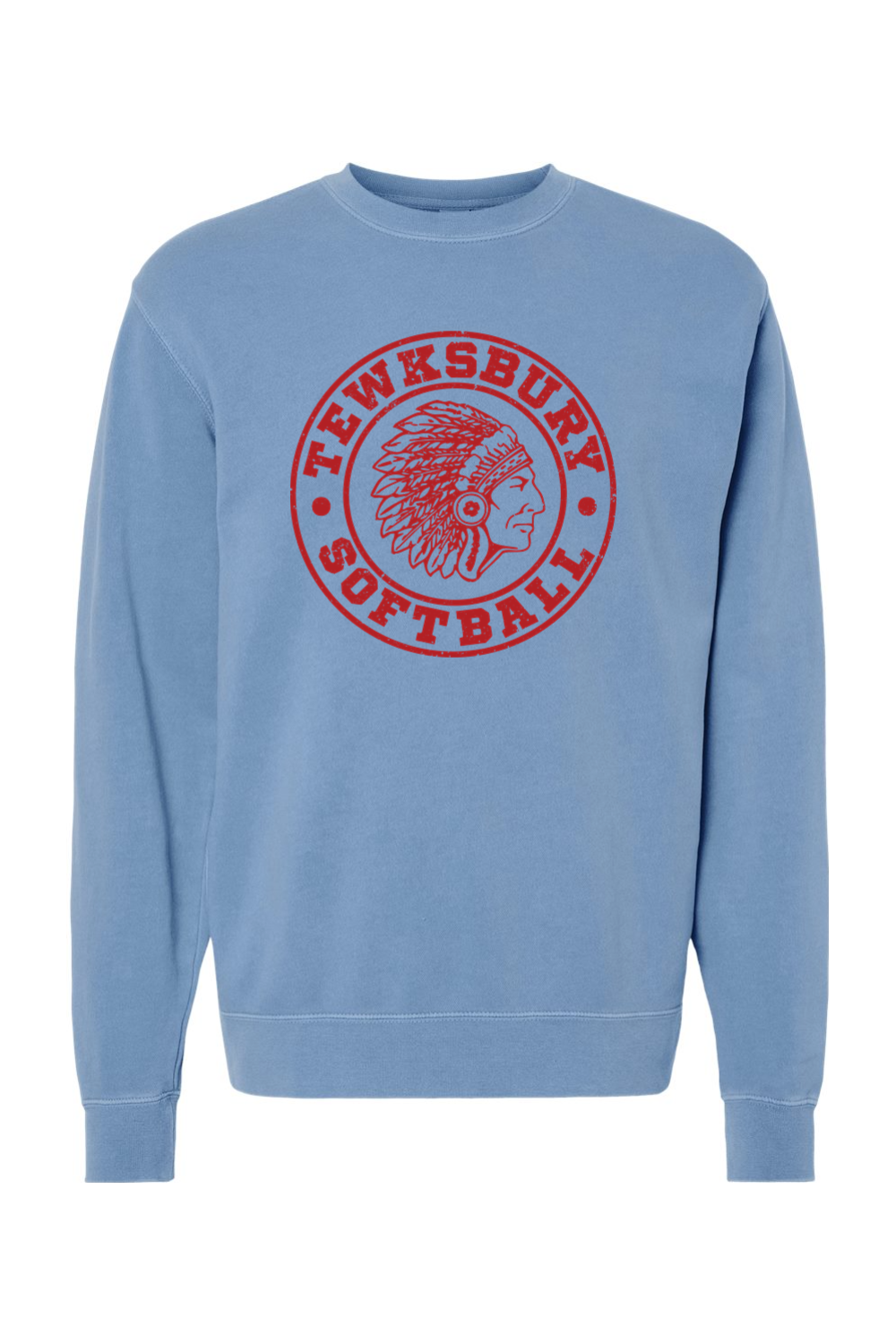Tewksbury Red Logo Pigment-Dyed Crewneck Sweatshirt - Men's