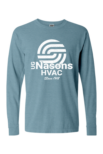 Ug Nasons Distressed Logo Comfort Colors Cotton Long Sleeve T-Shirt - Unisex / Men's