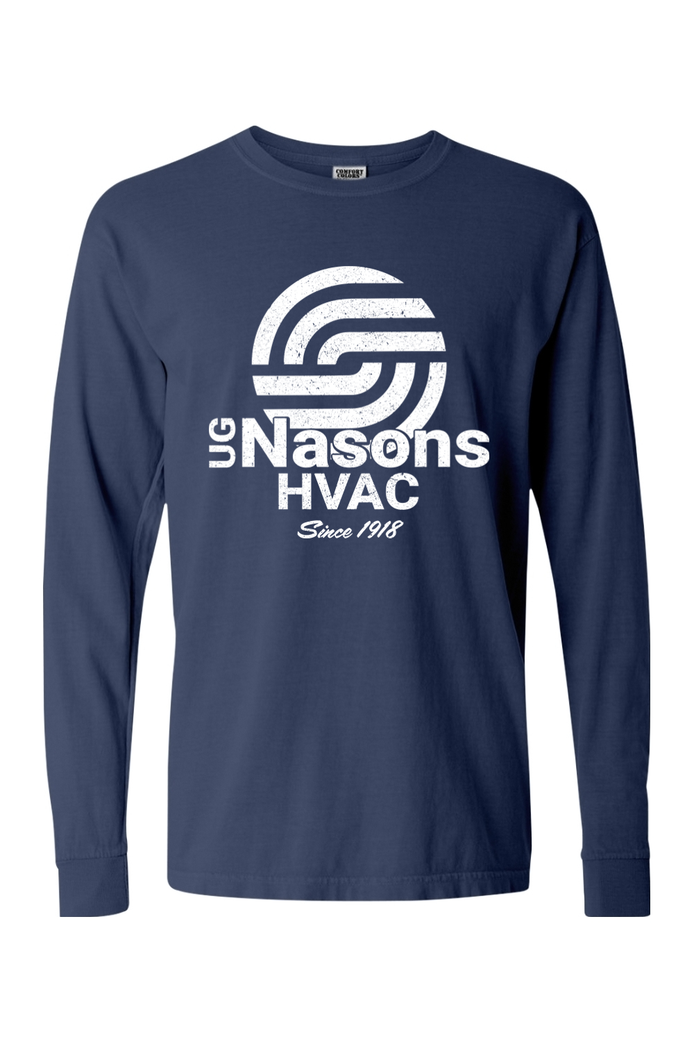 Ug Nasons Distressed Logo Comfort Colors Cotton Long Sleeve T-Shirt - Unisex / Men's