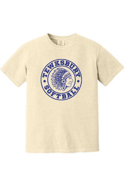 Tewksbury Softball Blue Logo Comfort Colors T-Shirt - Men's