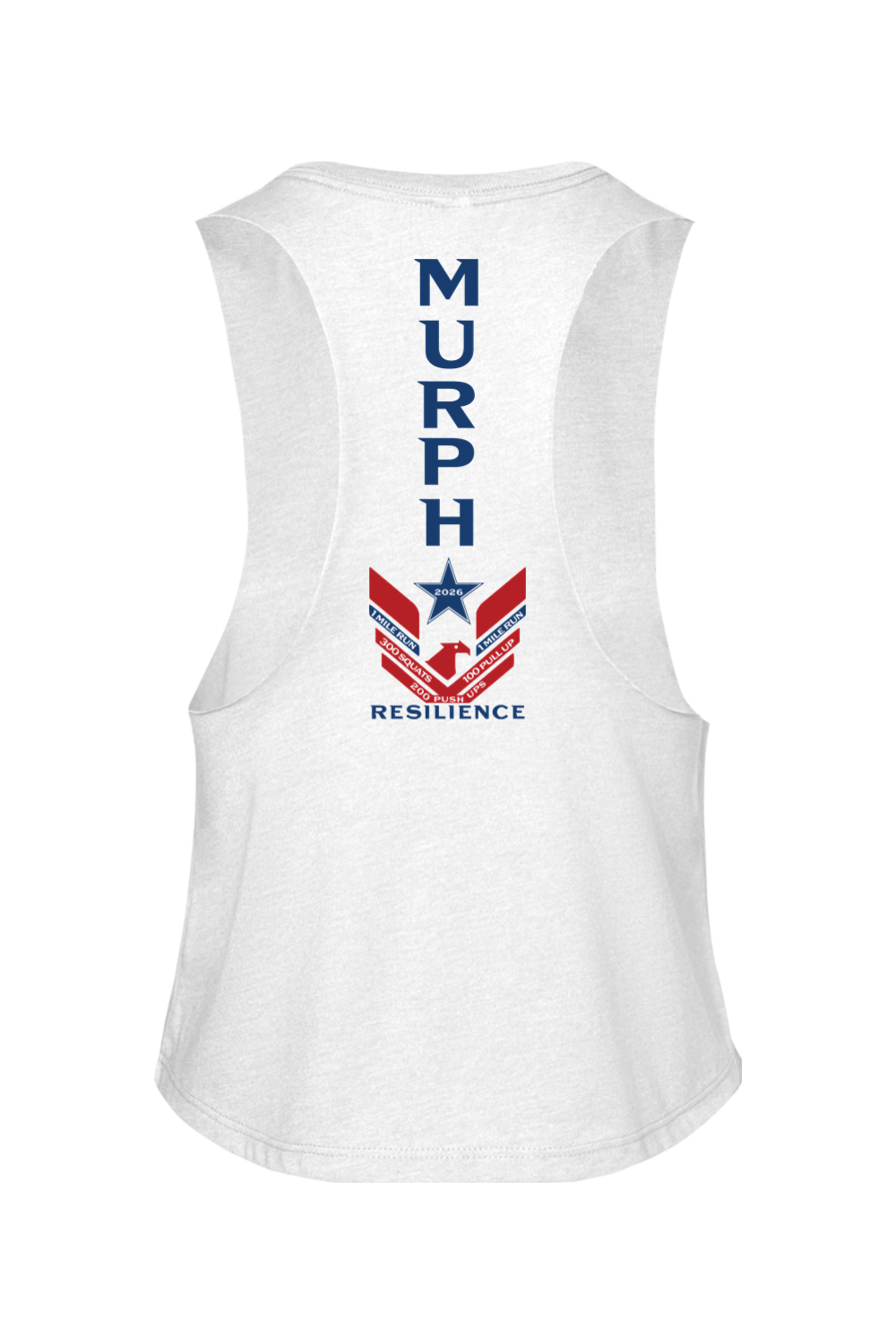 Resilience Murph 2026 Red White & Blue Racerback Cropped Tank - Women's