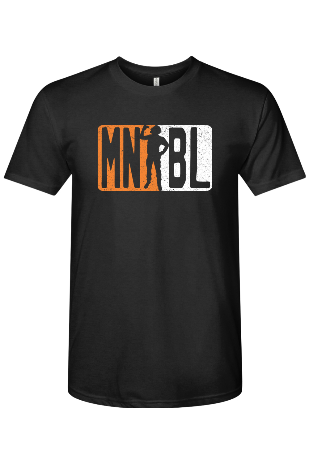 Men's Night Baseball League Orange/White Tri-Blend T-Shirt - Unisex Adult