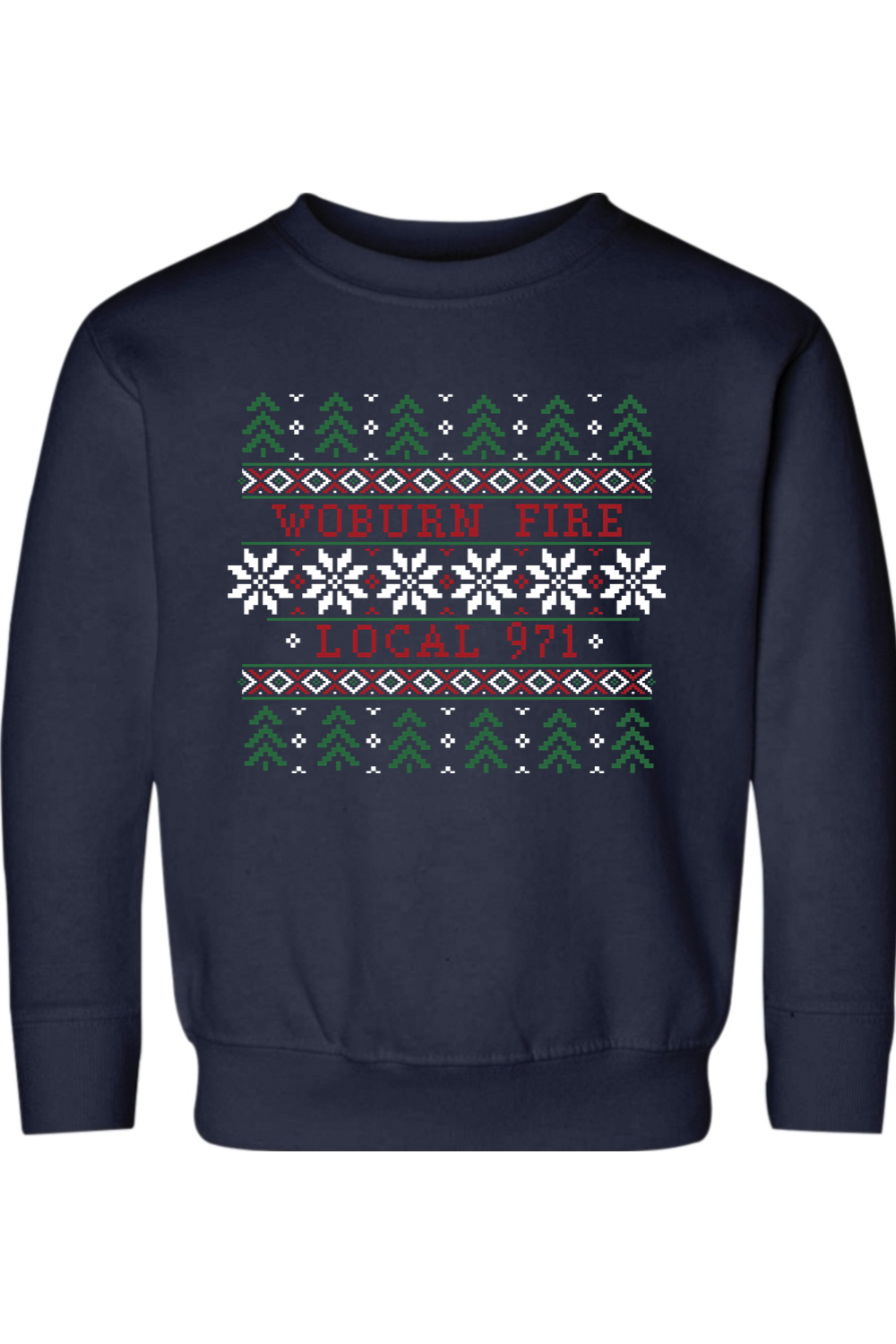 Woburn Fire Holiday Sweater Printed Standard Crewneck - Toddler