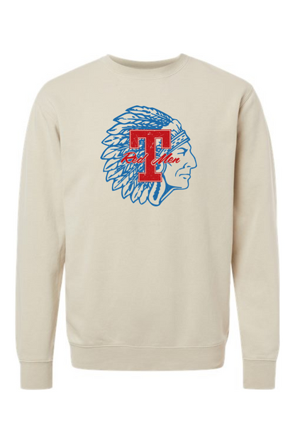 Tewksbury Red Men Pigment-Dyed Crewneck Sweatshirt - Men's