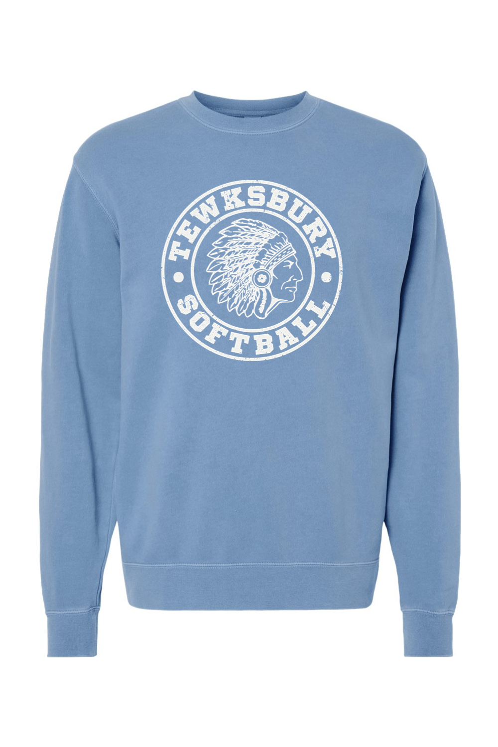 Tewksbury Softball Off White Logo Pigment-Dyed Crewneck Sweatshirt - Men's