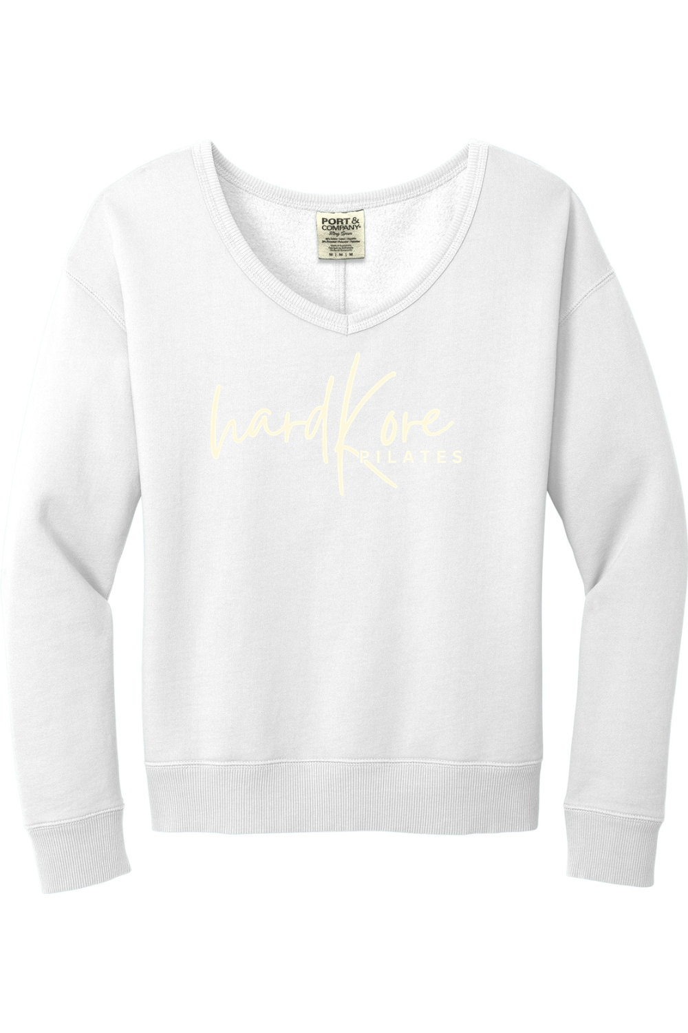 Hard Kore Horizontal Logo Beach Wash Garment-Dyed V-Neck Sweatshirt - Women's