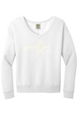 Hard Kore Horizontal Logo Beach Wash Garment-Dyed V-Neck Sweatshirt - Women's
