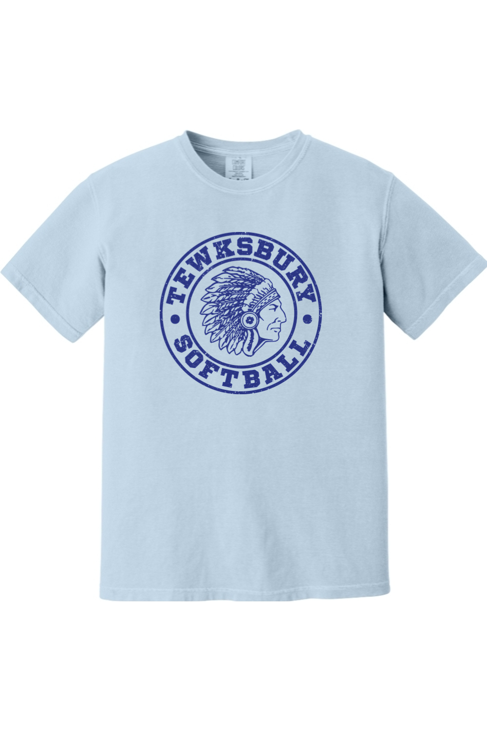 Tewksbury Softball Blue Logo Comfort Colors T-Shirt - Men's