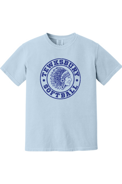 Tewksbury Softball Blue Logo Comfort Colors T-Shirt - Men's