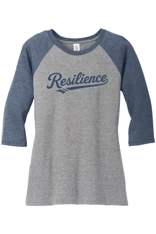 Resilience Script Tri Blend 3/4-Sleeve Raglan - Women's