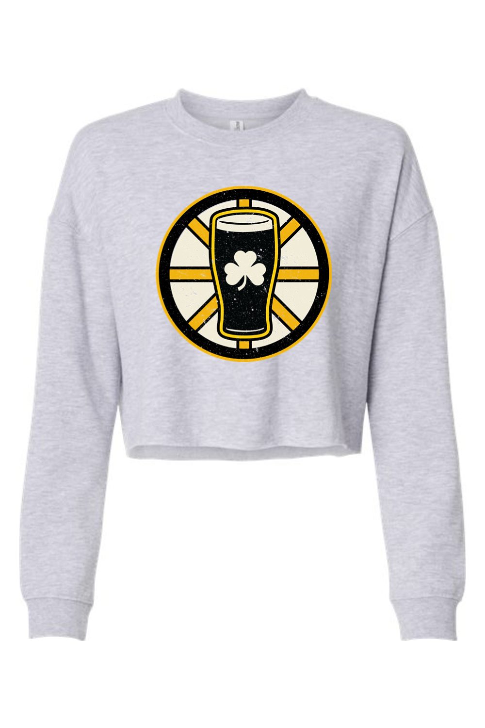 Black Gold and Beer Women's Crop Sweatshirt