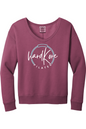 Hard Kore Pilates Beach Wash Garment-Dyed V-Neck Sweatshirt - Women's
