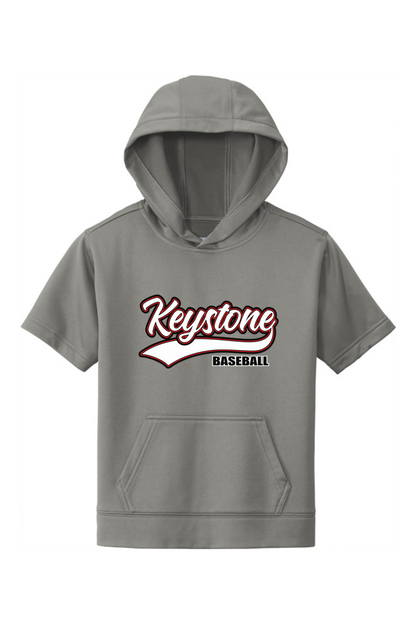 Keystone Baseball Youth Sport-Wick ® Fleece Short Sleeve Hooded Pullover