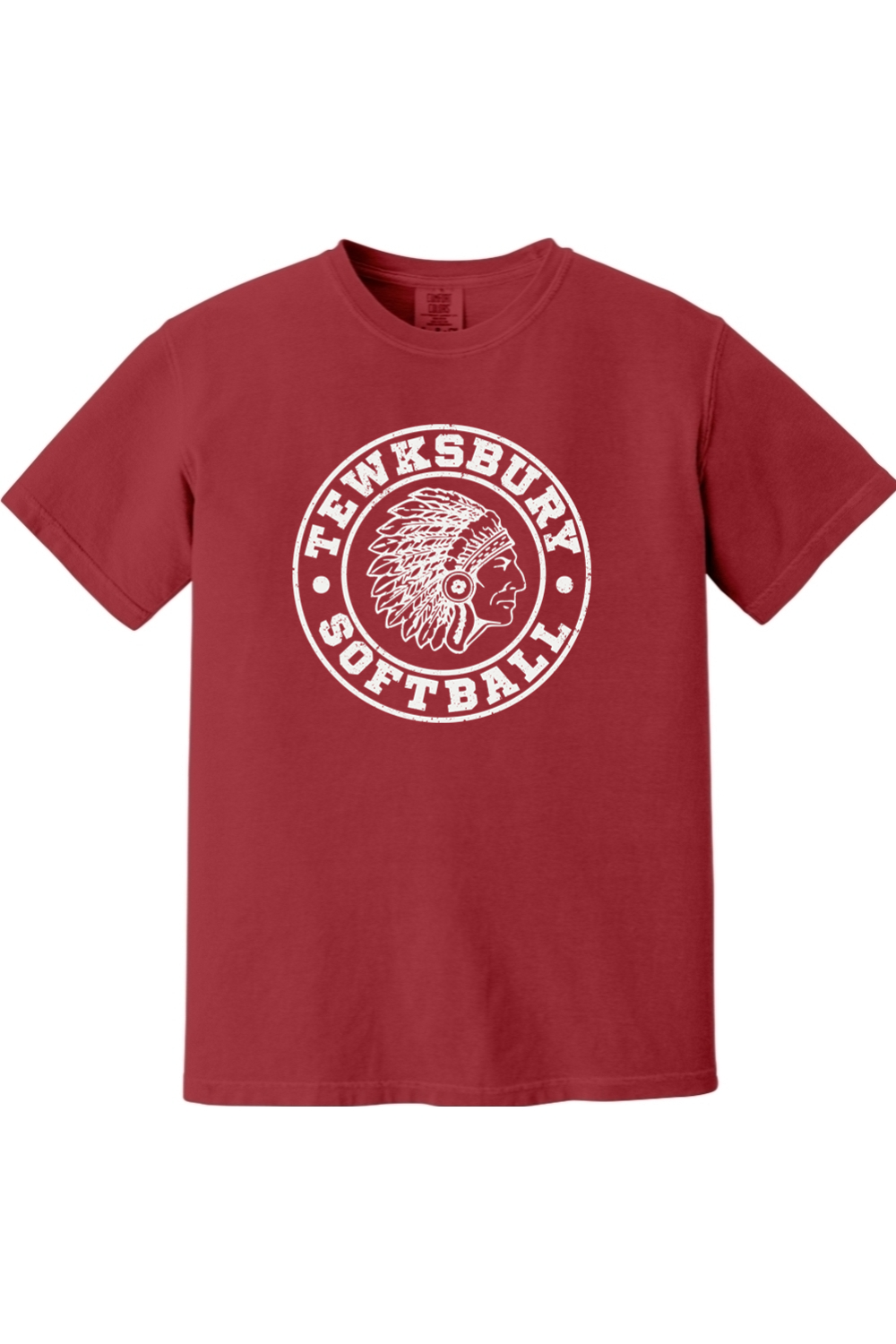 Tewksbury Softball White Logo Comfort Colors T-Shirt - Men's