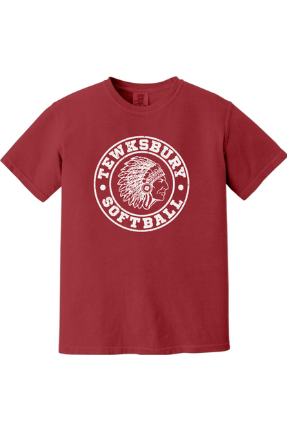 Tewksbury Softball White Logo Comfort Colors T-Shirt - Men's