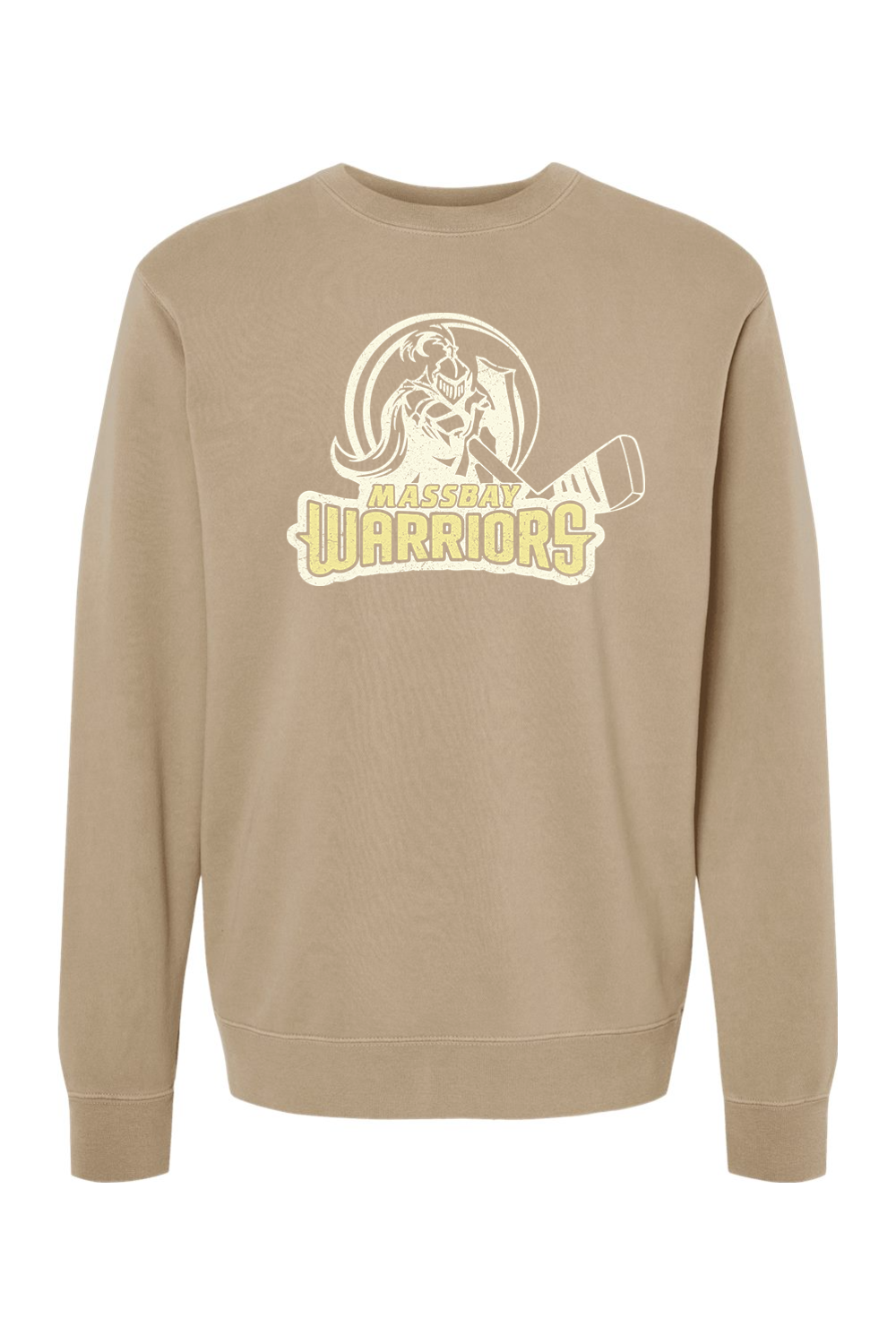 Mass Bay Warriors Pastel Logo Pigment-Dyed Crewneck Sweatshirt - Unisex Adult
