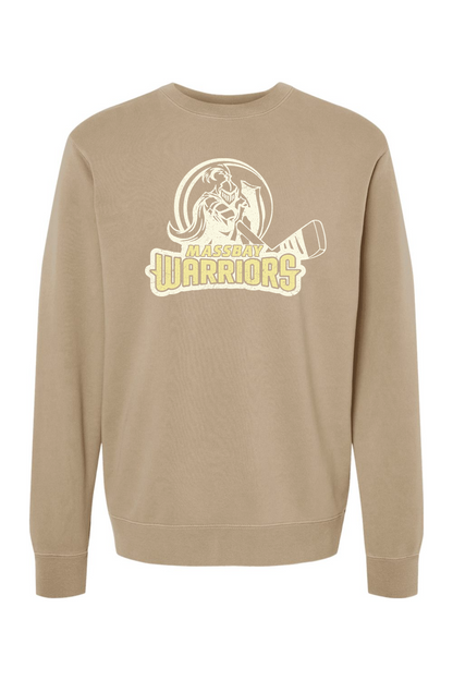 Mass Bay Warriors Pastel Logo Pigment-Dyed Crewneck Sweatshirt - Unisex Adult