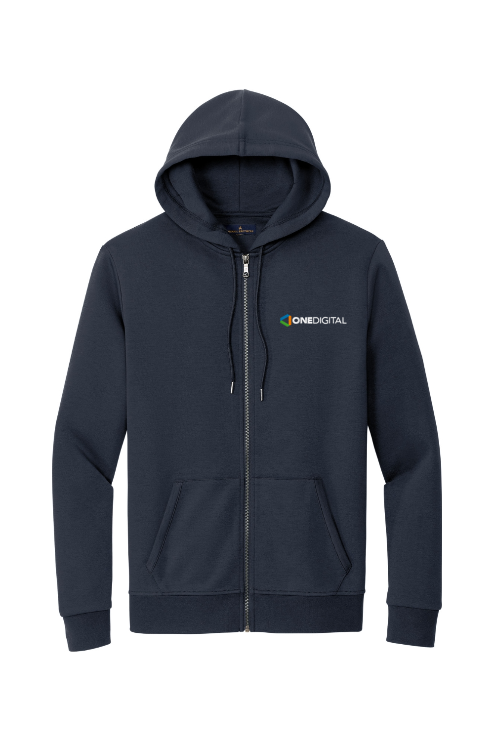 Embroidered One Digital - Brooks Brothers Double-Knit Full-Zip Hoodie
