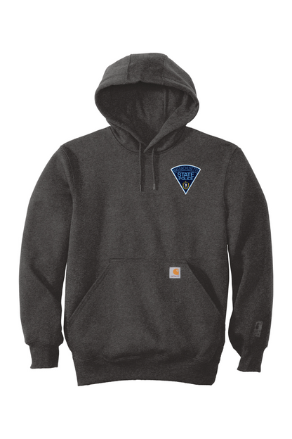 MA State Police Front Logo Carhartt Rain Defender Paxton Heavyweight Hooded Sweatshirt