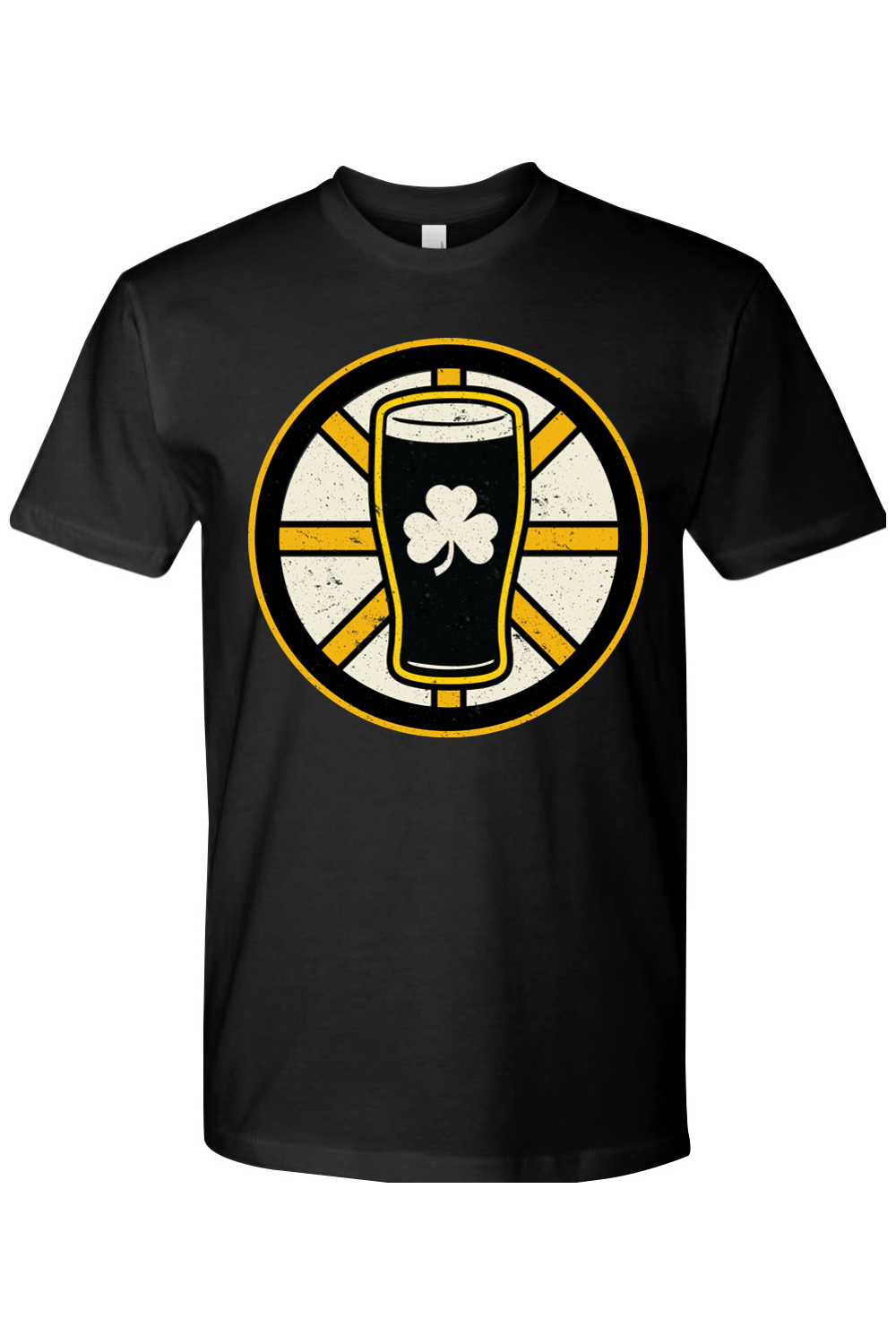 Beer, Hockey, Black & Gold 100% Cotton T-Shirt - Unisex
