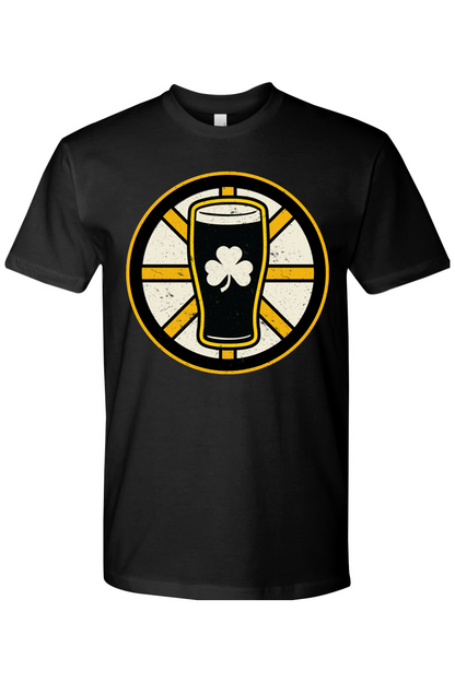 Beer, Hockey, Black & Gold 100% Cotton T-Shirt - Unisex