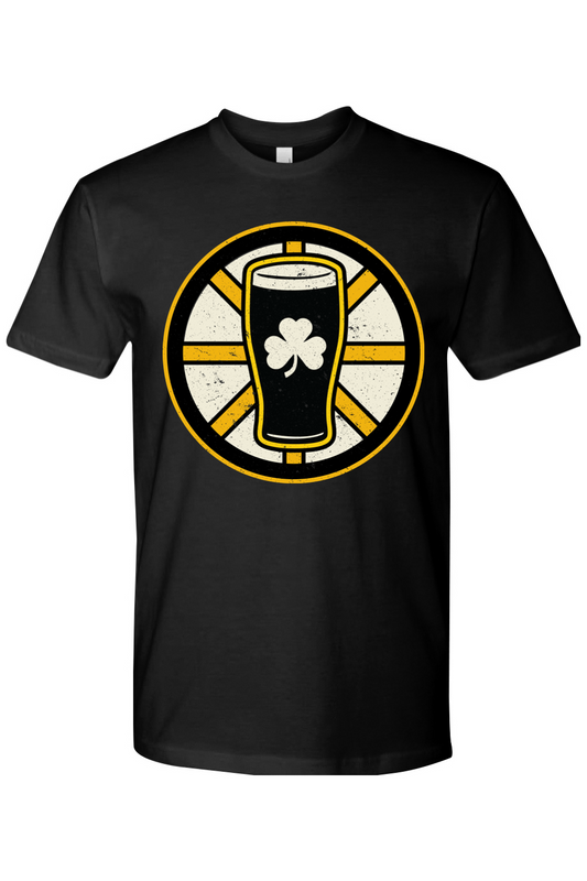 Beer, Hockey, Black & Gold 100% Cotton T-Shirt - Unisex