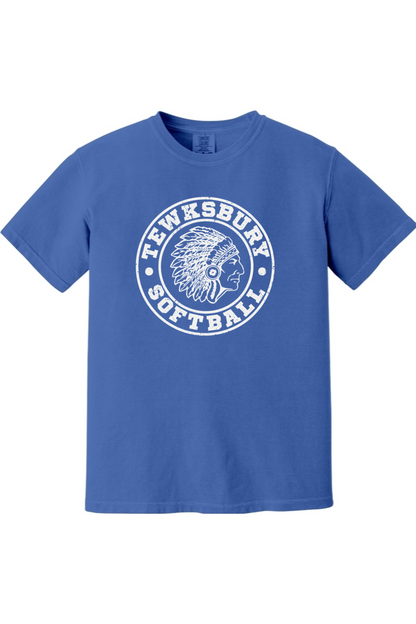 Tewksbury Softball White Logo Comfort Colors T-Shirt - Men's