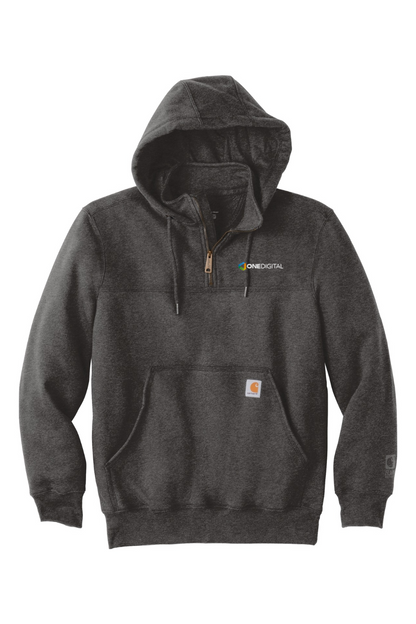 Embroidered One Digital - Carhartt Rain Defender Paxton Heavyweight Hooded Zip Mock Sweatshirt