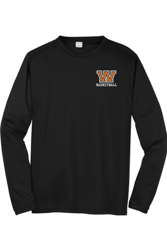 Woburn Basketball Motto Long Sleeve Posicharge T-Shirt - Men's / Unisex