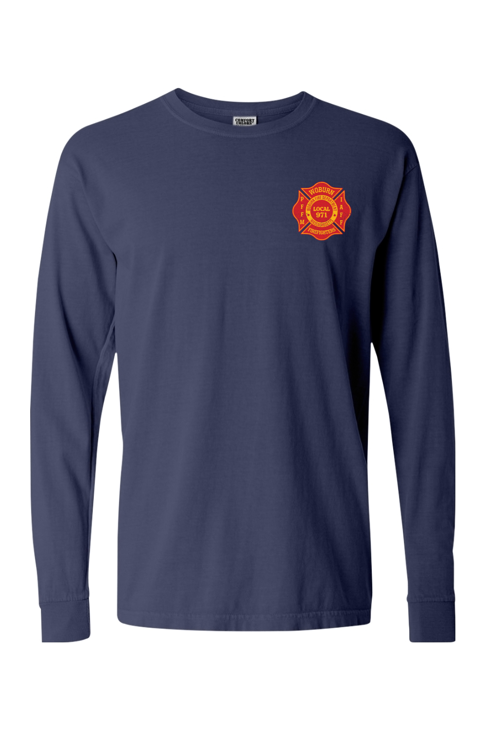 Woburn Local 971 Logo Comfort Colors Long Sleeve T-Shirt - Unisex