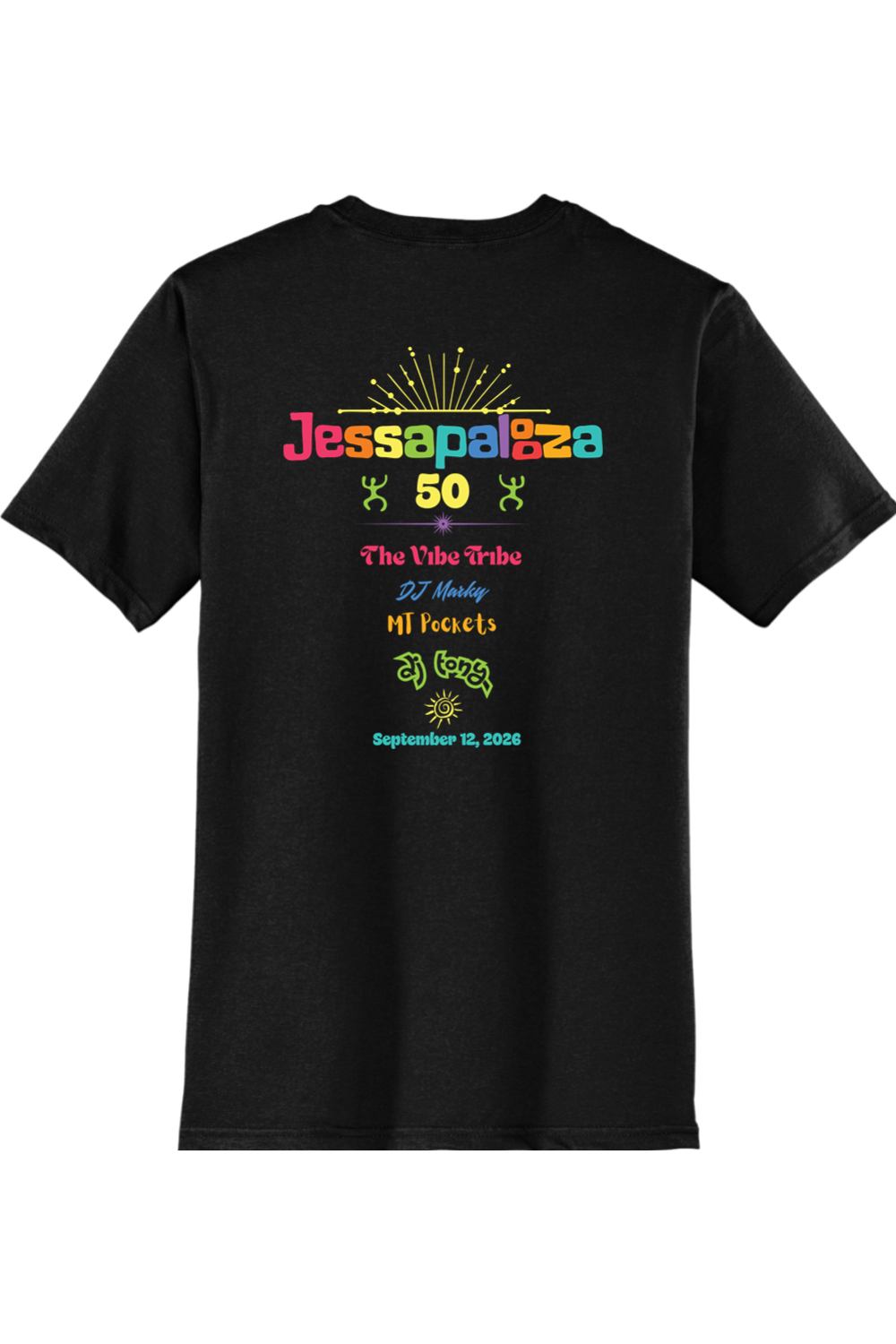 Jessapalooza Color Cotton T-Shirt  - Adult Mens/Unisex