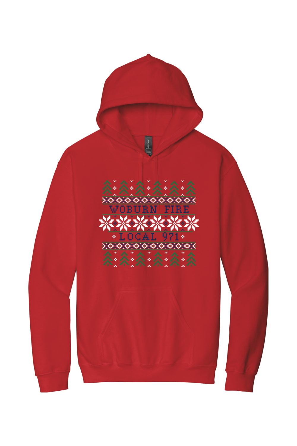 Woburn Fire Holiday Sweater Printed Standard Hoodie - Men's/Unisex