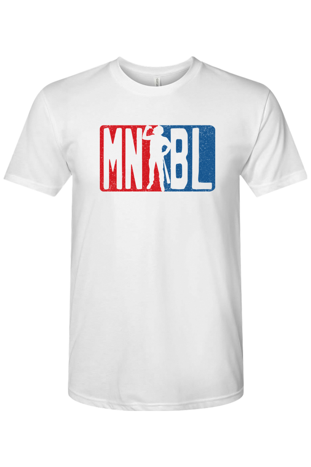 Men's Night Baseball League Blue/Red Tri-Blend T-Shirt - Unisex Adult