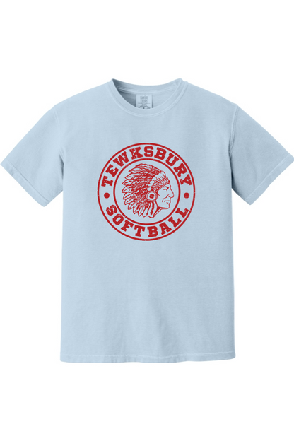 Tewksbury Softball Red Logo Comfort Colors T-Shirt - Men's