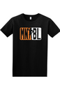 Men's Night Baseball League Orange/White Relaxed Fit Cotton T-Shirt - Unisex Adult