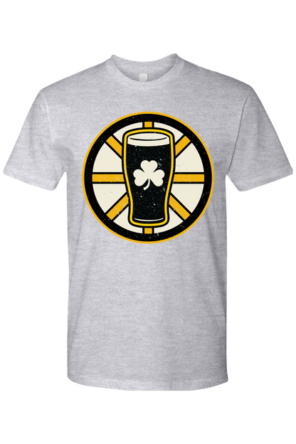 Beer, Hockey, Black & Gold 100% Cotton T-Shirt - Unisex