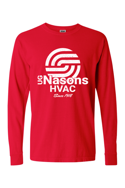 Ug Nasons Distressed Logo Comfort Colors Cotton Long Sleeve T-Shirt - Unisex / Men's