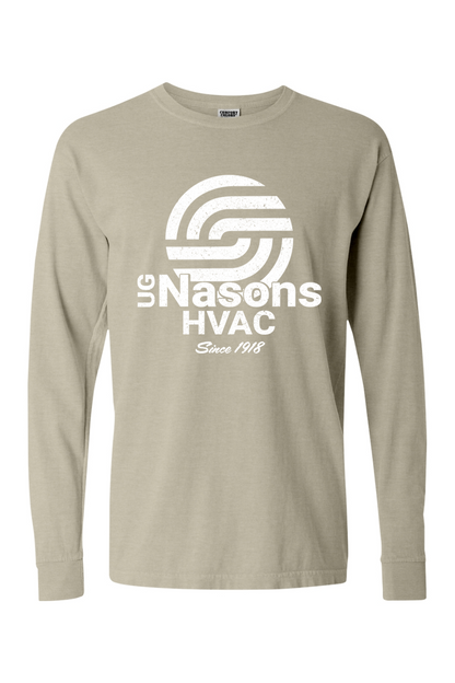 Ug Nasons Distressed Logo Comfort Colors Cotton Long Sleeve T-Shirt - Unisex / Men's