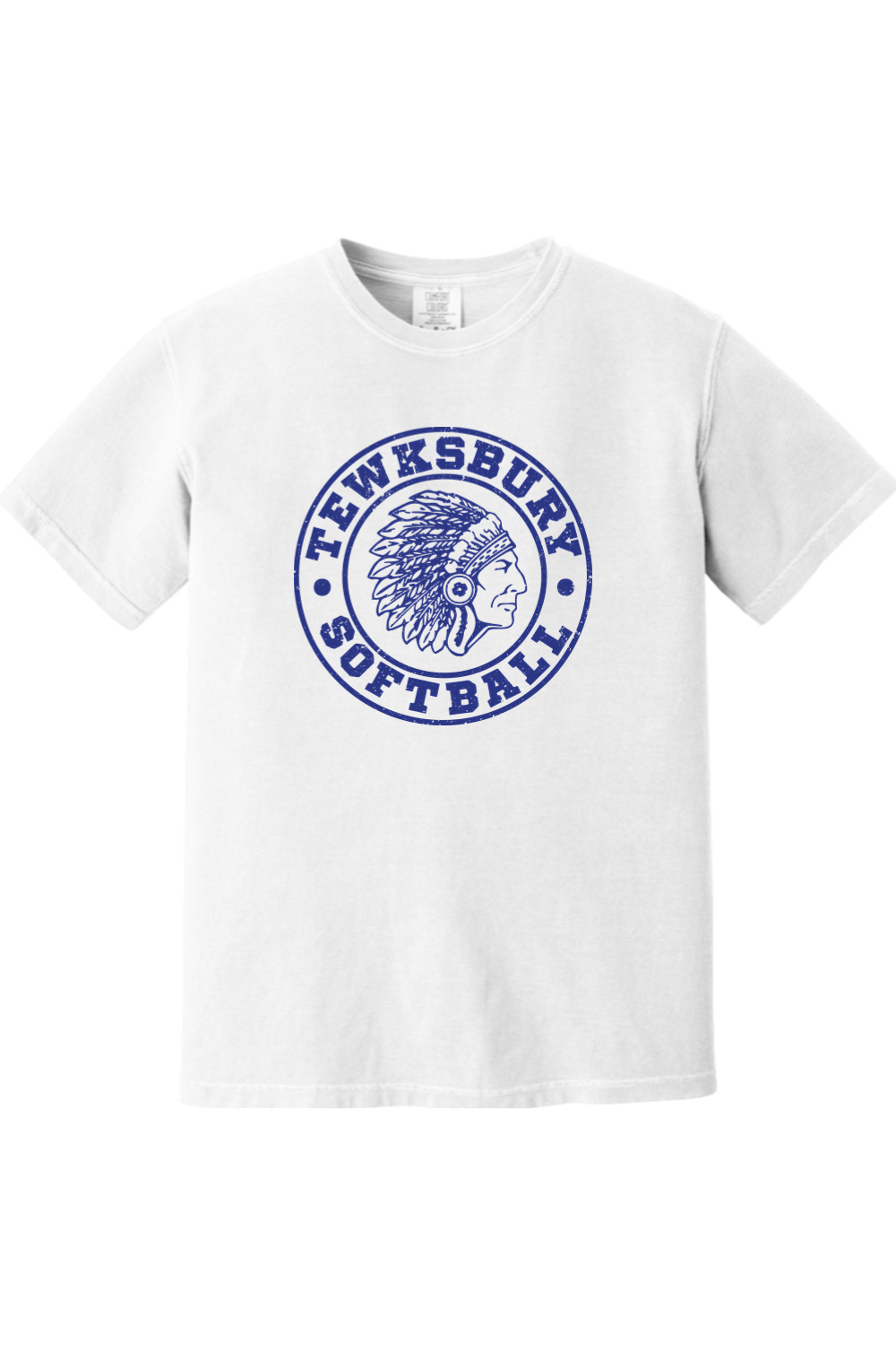 Tewksbury Softball Blue Logo Comfort Colors T-Shirt - Men's
