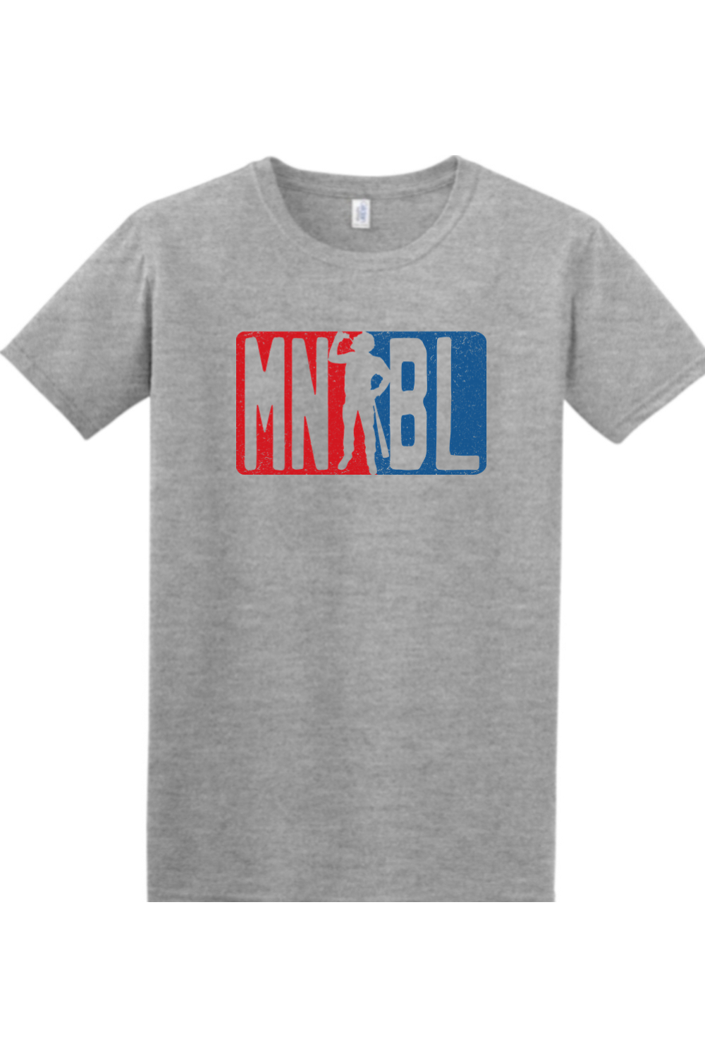 Men's Night Baseball League Blue/Red Relaxed Fit Cotton T-Shirt - Unisex Adult