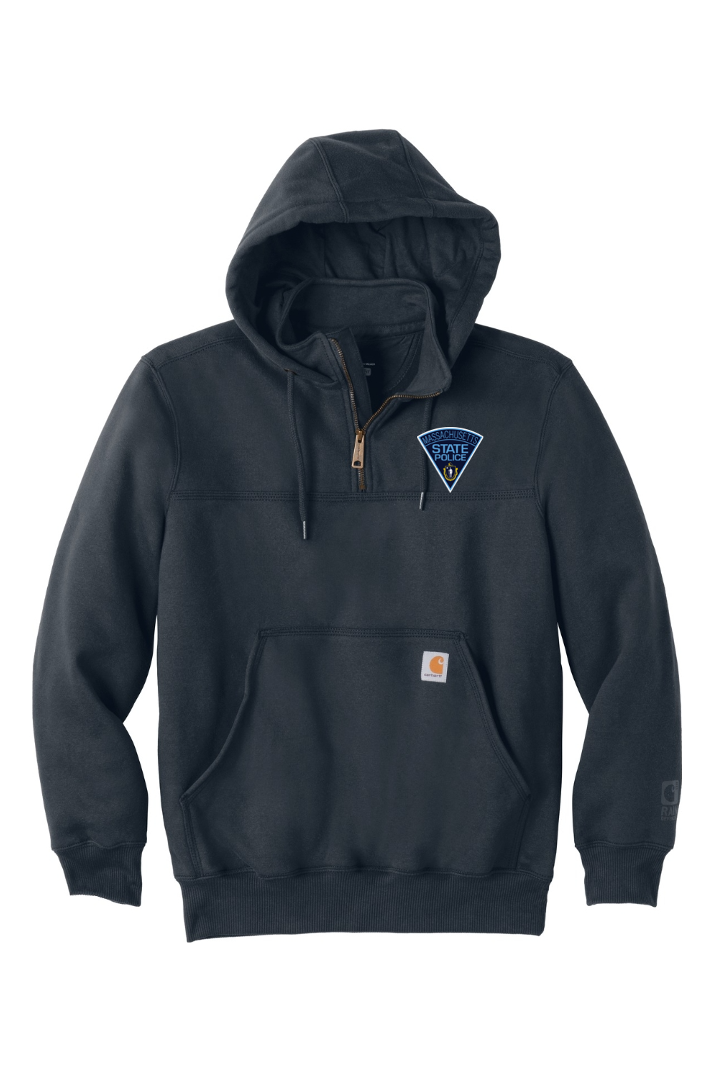 MA State Police Carhartt Rain Defender Paxton Heavyweight Hooded Zip Mock Sweatshirt - Men's