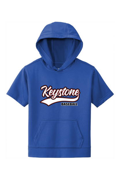 Keystone Baseball Youth Sport-Wick ® Fleece Short Sleeve Hooded Pullover
