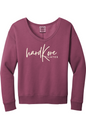 Hard Kore Horizontal Logo Beach Wash Garment-Dyed V-Neck Sweatshirt - Women's