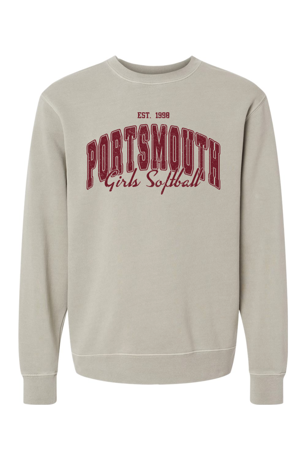 Portsmouth Softball '98 Garment Dyed Crewneck Sweatshirt - Adult