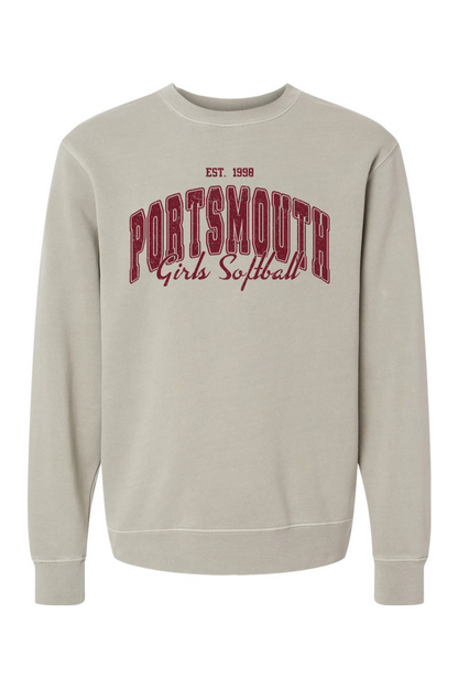 Portsmouth Softball '98 Garment Dyed Crewneck Sweatshirt - Adult
