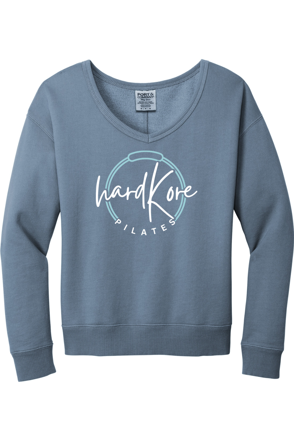 Hard Kore Pilates Beach Wash Garment-Dyed V-Neck Sweatshirt - Women's
