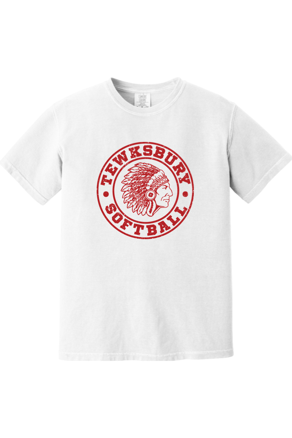 Tewksbury Softball Red Logo Comfort Colors T-Shirt - Men's