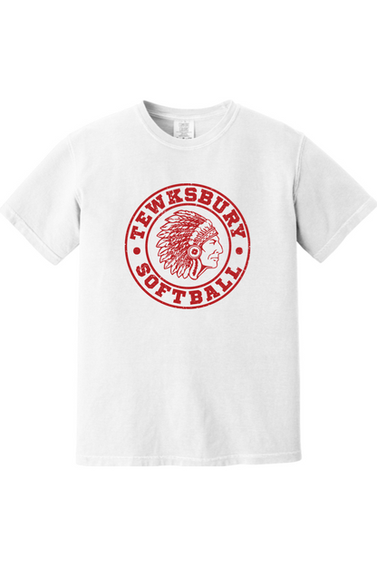 Tewksbury Softball Red Logo Comfort Colors T-Shirt - Men's