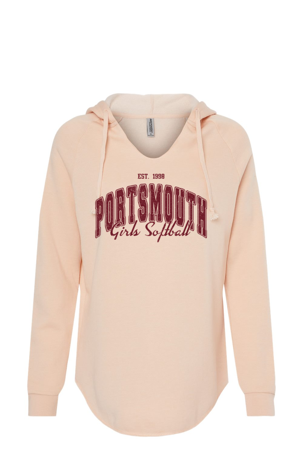Portsmouth Girls Softball Lightweight Wave Wash Hooded Sweatshirt - Women's